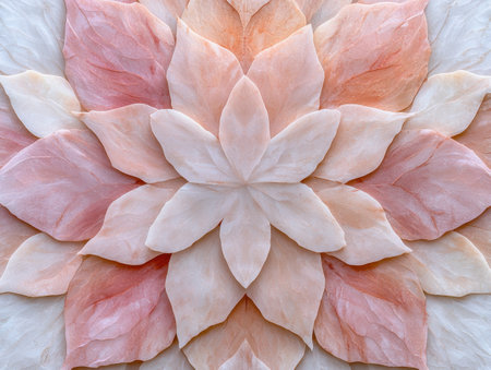 Intricate pink and white stone flower petal designの素材