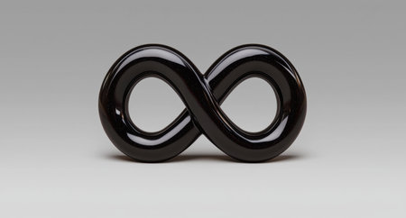 Black infinity symbol, 3d renderの素材
