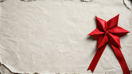 Red star decoration on textured paper backgroundの素材