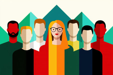 Diverse team of professionals working together towards successの素材