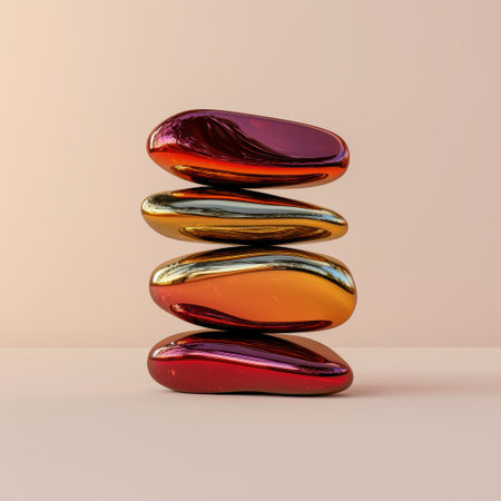 Abstract colorful stones balanced on top of each otherの素材