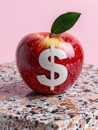 Red apple with dollar sign, business conceptの素材