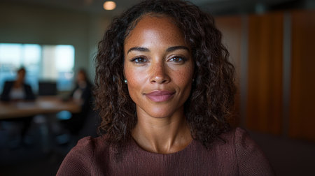 Portrait of a confident businesswoman in a modern officeの素材