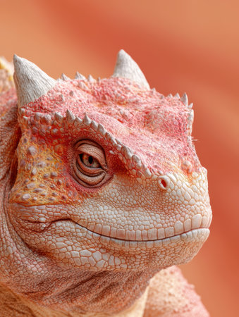 Close-up of a fantasy dragon's head, detailed textured scales and hornsの素材
