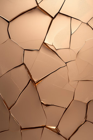Abstract cracked gold texture backgroundの素材