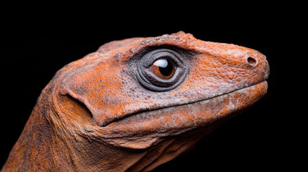 Close-up of a reptile's head and eyeの素材