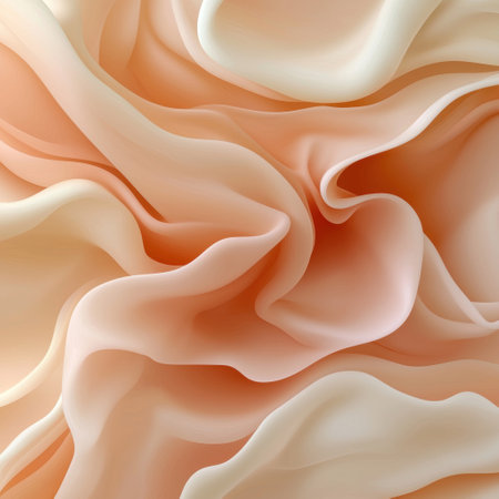 Abstract background of peach and cream fabric wavesの素材