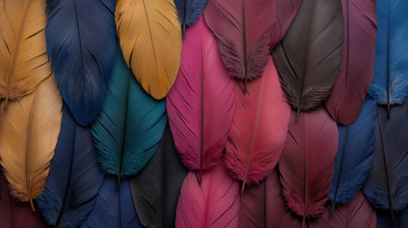 Colorful feathers background textureの素材