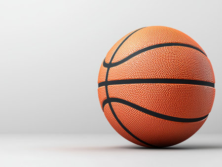 Close-up of a basketball on a white backgroundの素材