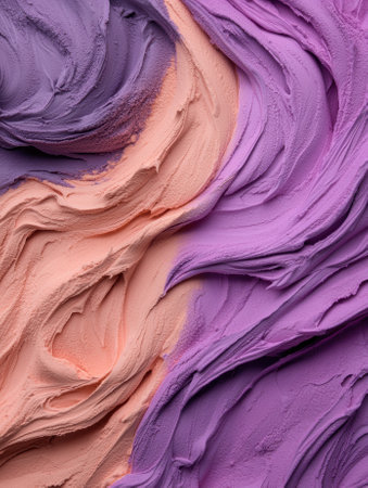 Abstract Swirled Peach and Purple Ice Cream Textureの素材