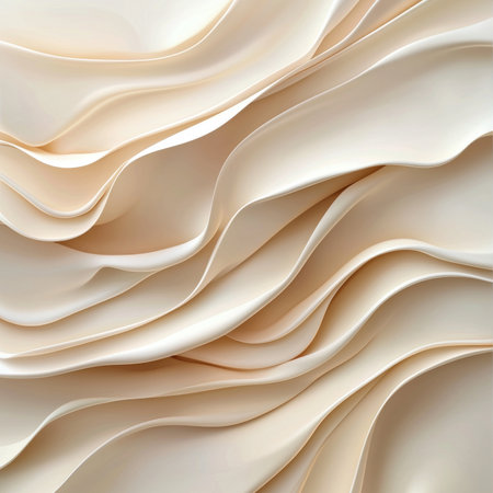 Abstract beige wavy background, elegant smooth curves textureの素材