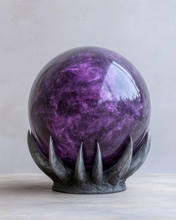 Purple crystal ball on a claw standの素材