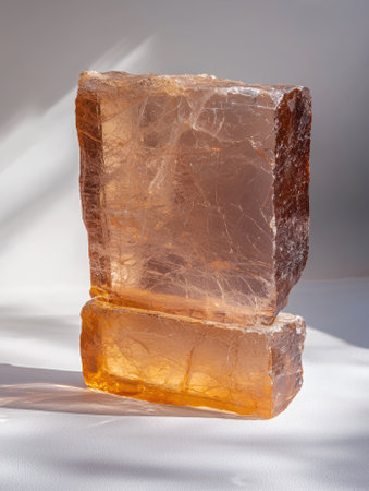 Raw orange quartz crystal specimen on white backgroundの素材