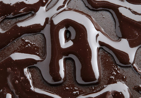 Letter A made of melted chocolateの素材