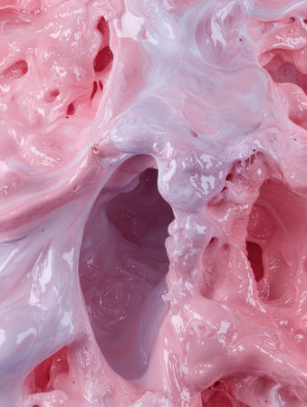 Abstract pink and purple swirls of paintの素材