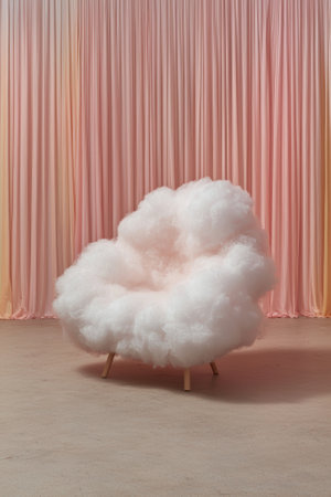 Cloud-shaped chair in pastel roomの素材