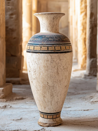 Ancient vase in temple ruinsの素材