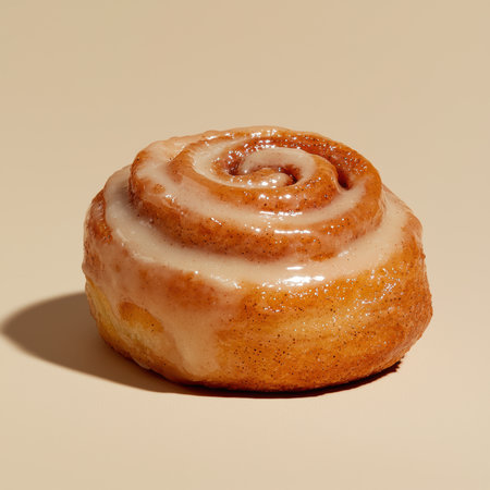 Sweet glazed cinnamon roll pastry dessertの素材