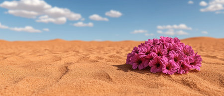 Pink flowers in the desertの素材