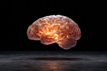 Glowing human brain, 3d renderingの素材
