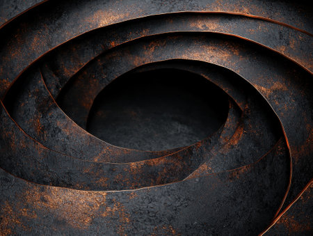 Abstract dark metal swirl background textureの素材
