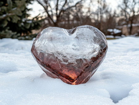 Frozen heart in the snowの素材