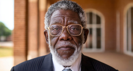 Portrait of a senior man with glassesの素材