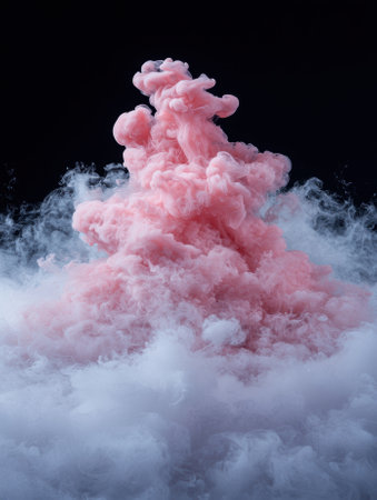 Pink and white ink swirling in water, abstract backgroundの素材