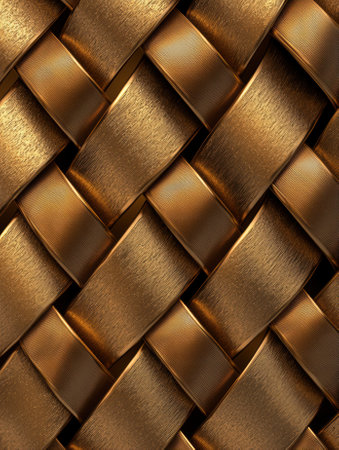 Golden woven texture background.の素材
