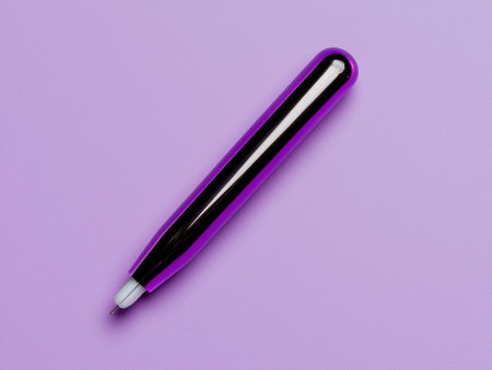 A purple pen on a purple background.の素材