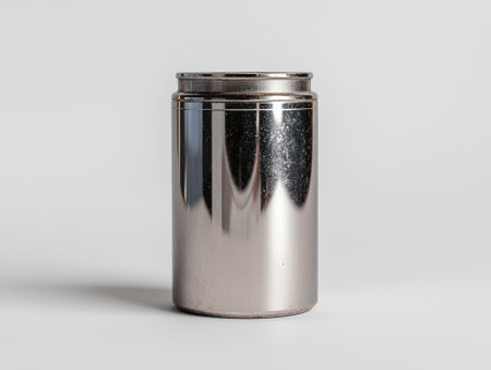 A shiny metal container on a white background.の素材