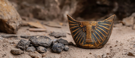 Ancient Egyptian artifact found in the desert.の素材