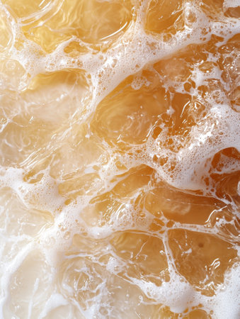 Refreshing iced tea with bubbles and ice.の素材