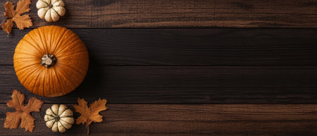 Autumn harvest on a wooden background.の素材