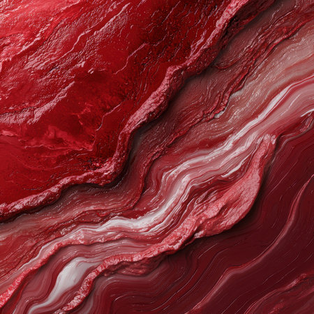 Abstract red and white layered texture background.の素材