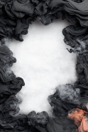 Abstract frame of dark fabric with smoke effect.の素材