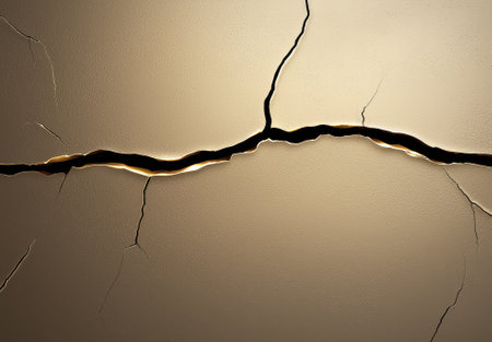 Cracked surface texture background with dark crevices.の素材