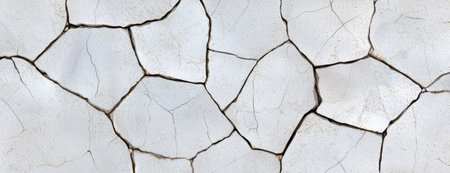 Cracked white surface texture background.の素材
