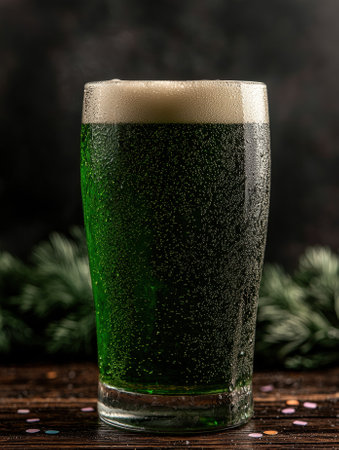 A refreshing glass of green beer for St. Patrick's Day.の素材
