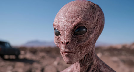 Alien creature in the desertの素材