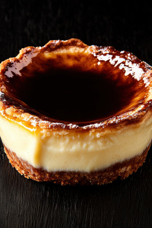 Delicious single-serving Basque cheesecake with a caramelized top.の素材