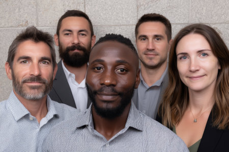 Diverse group of business professionals looking at the camera.の素材