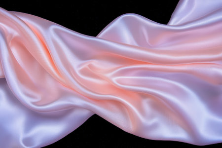 Elegant draped pink silk fabric background.の素材