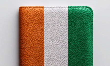 Textured leather phone case with Ivory Coast flag.の素材