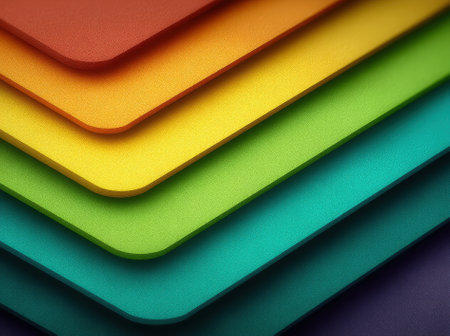 Vibrant rainbow layers create a colorful abstract background.の素材
