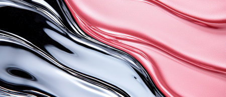 Abstract metallic pink and silver liquid texture background.の素材