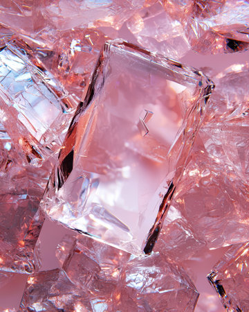 Elegant perfume bottle with crystal ice design.の素材