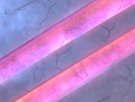 Abstract marble texture with pink and blue neon lights.の素材