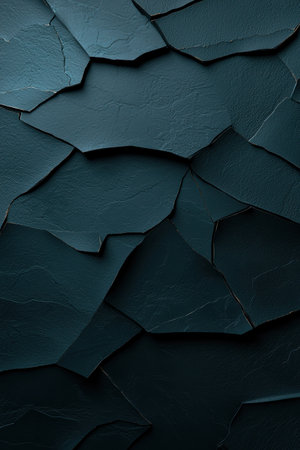 Abstract teal geometric shapes background with dark shadows.の素材
