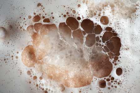 Effervescent bubbles create an abstract, frothy pattern.の素材